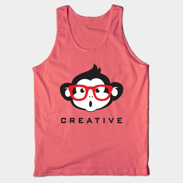 Cute Monkey With Glasses Tank Top by elzammar